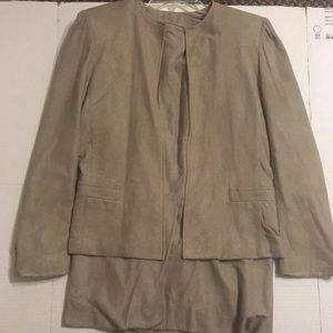 Brown Blazer and Skirt Set